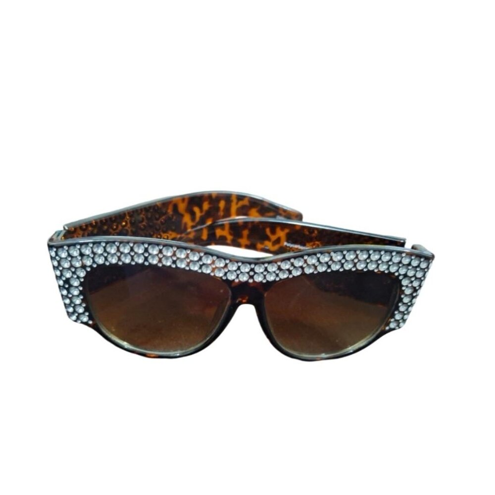 Leopard Rhinestone Sunglasses - Picture 2 of 4